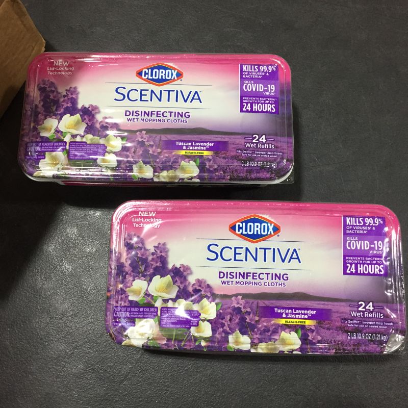 Photo 2 of Clorox Scentiva Disinfecting Wet Mop Pad, Tuscan Lavender&Jasmine, 24 Ct, 2 Pack 