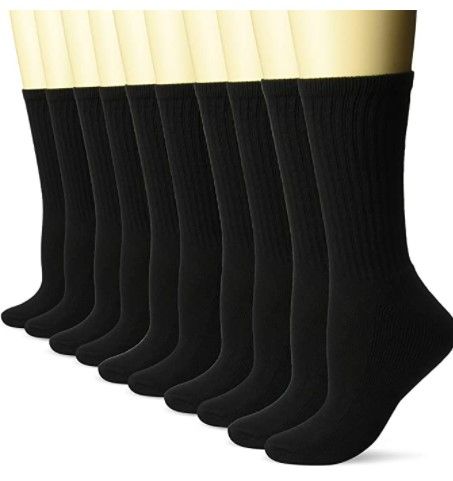 Photo 1 of Amazon Essentials Women's 10-Pack Cotton Cushioned Crew Socks size 8-12