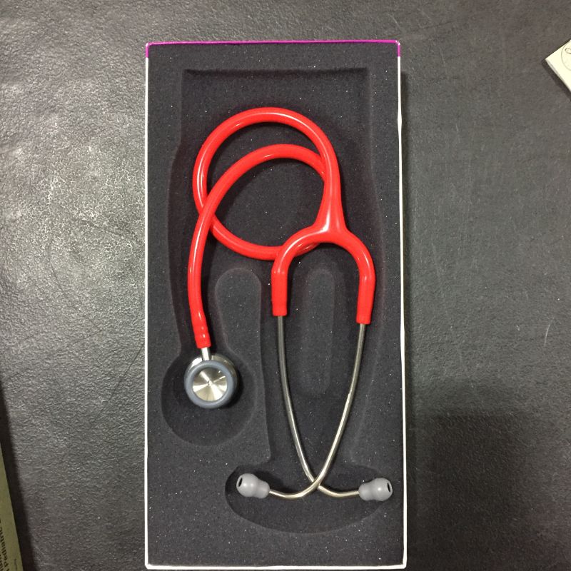 Photo 2 of 3M Littmann Stethoscope, Classic II Pediatric, Red Tube, Stainless Steel Chestpiece, 28 inch