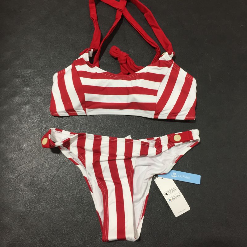 Photo 1 of CUPSHE  women's red strip bikini size:L