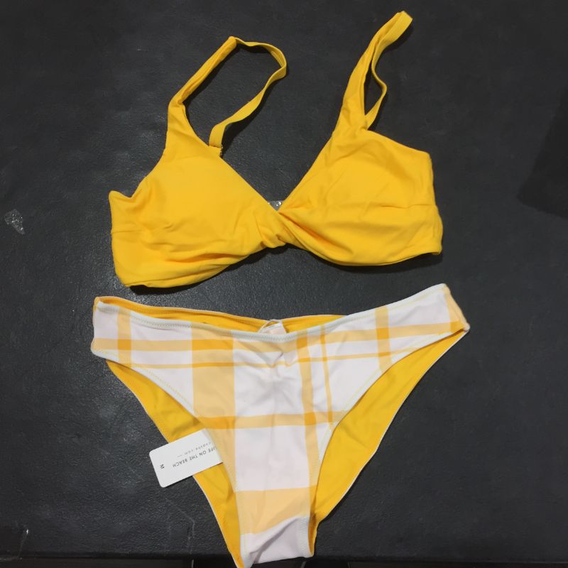 Photo 2 of CUPSHE Women's Lilianna Reversible Top Plaid Bottom Sexy Bikini size:M