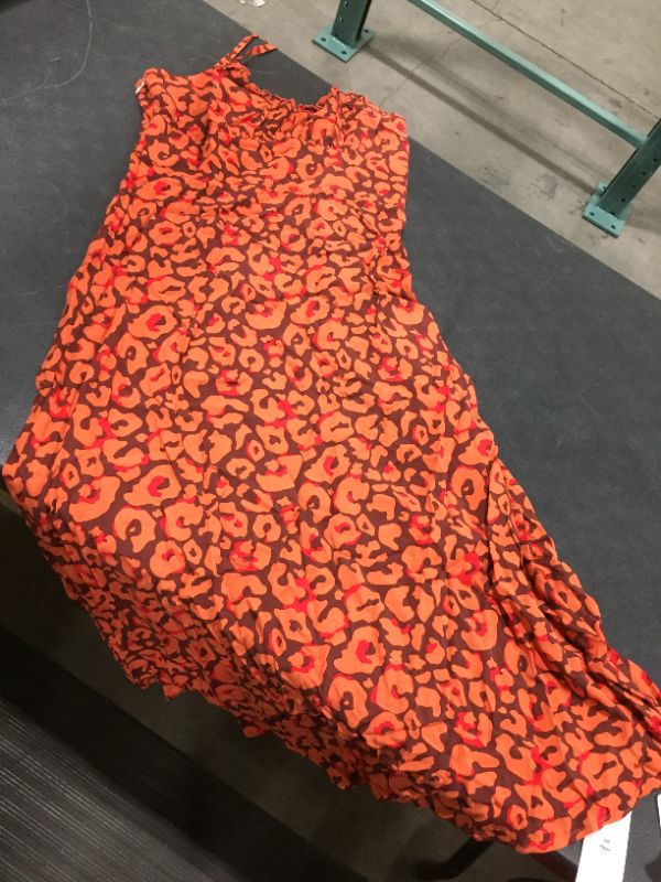Photo 2 of CUPSHE Women's Leopard Tie Shoulder Slip Frill Tea Length Dress size M
