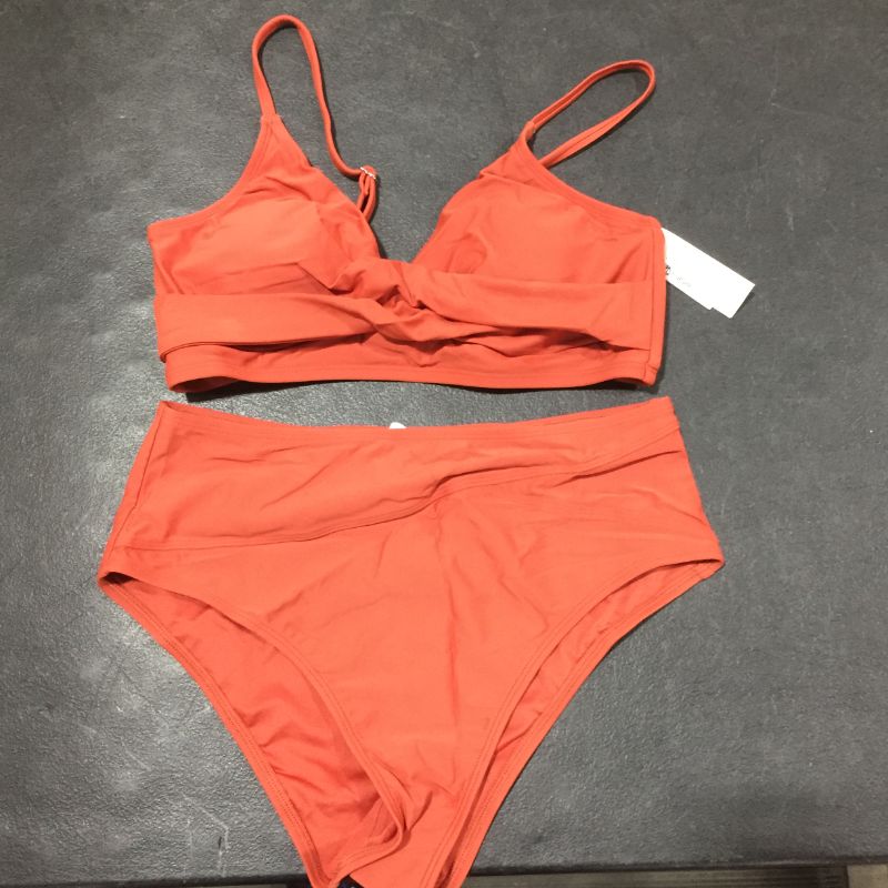 Photo 1 of CUPSHE Women's two piece high wasted swim suit size: L