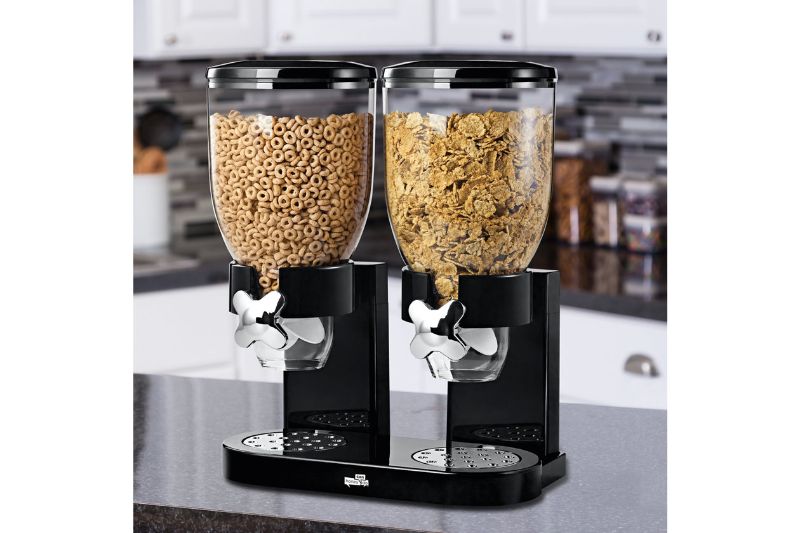 Photo 1 of Honey-Can-Do Double Cereal Dispenser with Portion Control NO LIDS

