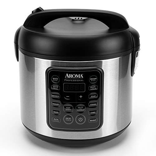 Photo 1 of Aroma Housewares ARC-5200SB 2O2O model Rice & Grain Cooker, Saut , Slow Cook, Steam, Stew, Oatmeal, Risotto, Soup, 20 Cup 10 Cup uncooked, Stainless Steel
