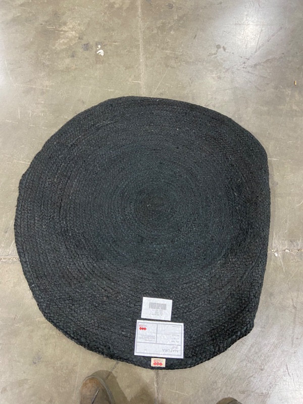 Photo 1 of 48in Round Black Rug