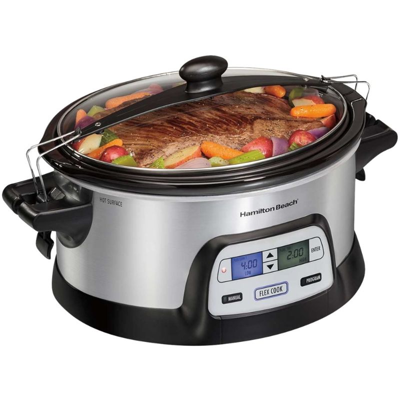 Photo 1 of Hamilton Beach - FlexCook 6qt Digital Slow Cooker - Silver
