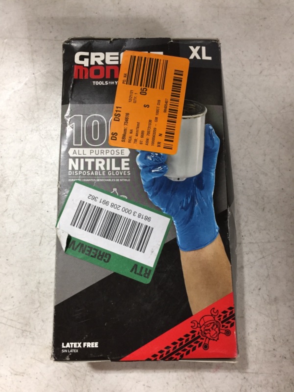 Photo 2 of GREASE MONKEY NITRILE GLOVES, SIZE XL.