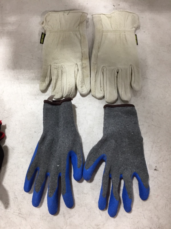 Photo 2 of FIRM GRIP WORK GLOVES, 2 PAIRS, SIZE LARGE. PRE-OWNED CONDITION.