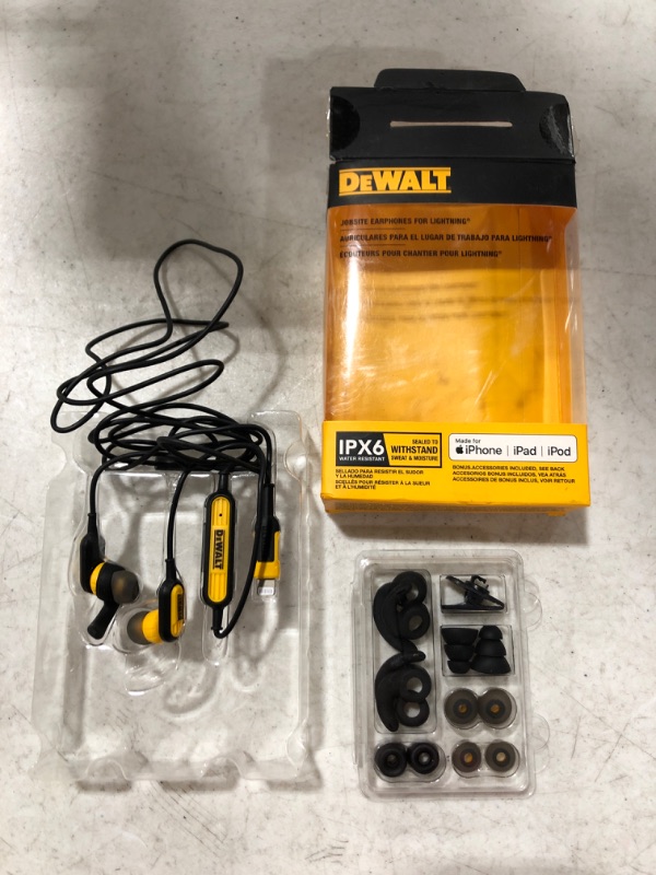 Photo 2 of DEWALT DEWALT Jobsite Earphones for L. OPEN PACKAGE.
