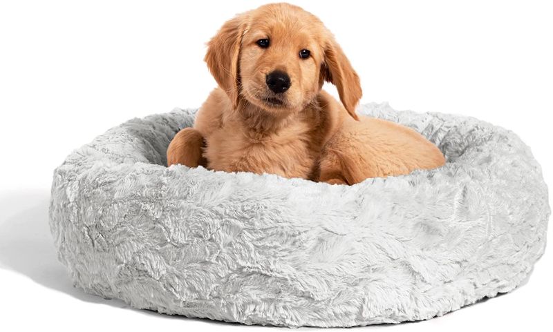 Photo 1 of Best Friends by Sheri The Original Calming Donut Cat and Dog Bed in Shag or Lux Fur, Machine Washable, High Bolster- Small
