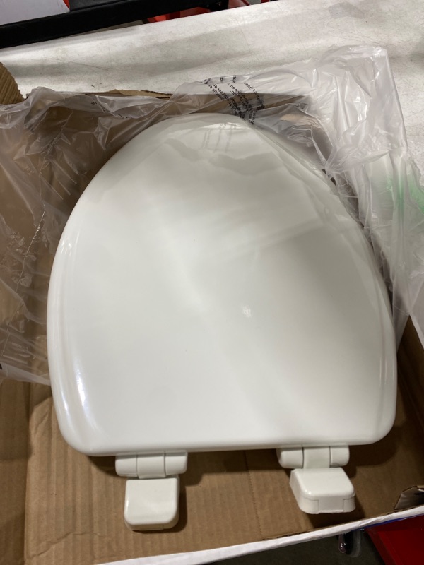 Photo 2 of Jamestown Adjustable Slow Close Never Loosens Elongated Closed Front Toilet Seat in White