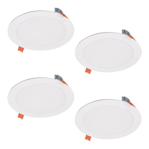 Photo 1 of 4 pack Halo HLB Lite Matte White 6 in. W LED Recessed Direct Mount Light Trim 12.6 W