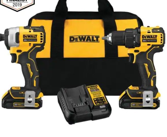 Photo 1 of DEWALT ATOMIC 20-Volt MAX Cordless Brushless Compact Drill/Impact Combo Kit (2-Tool) with (2) 1.3Ah Batteries, Charger & Bag