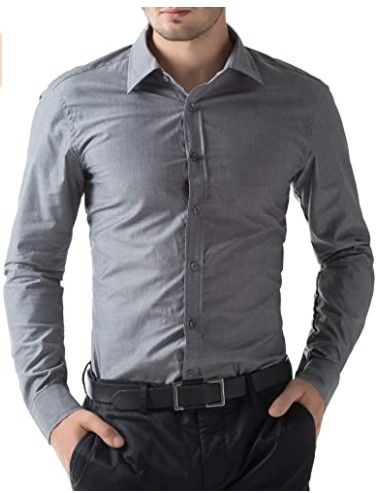 Photo 1 of 4 Pack- Paul Jones Men's Long Sleeves Button Down Dress Shirts- Dark gray- Medium
