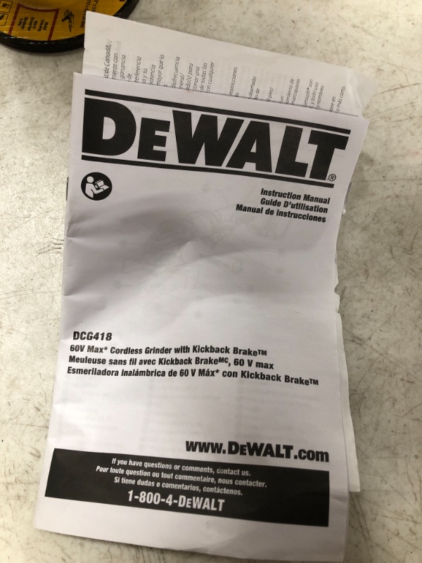 Photo 3 of DEWALT FLEXVOLT 60-Volt MAX Cordless Brushless 4-1/2 in. - 6 in. Small Angle Grinder & (1) FLEXVOLT 9.0Ah Battery ( TOOLMISSING )