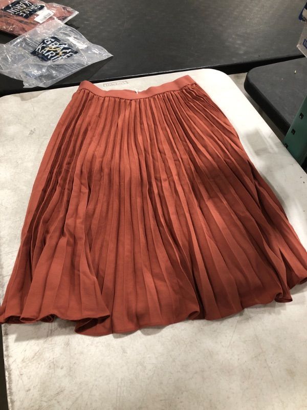 Photo 2 of GRACE KARIN Women High Elastic Waist Pleated Chiffon Skirt Midi Swing A-line Skirts- Brown- XL
