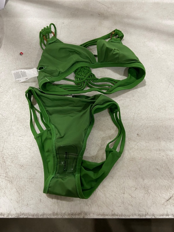 Photo 2 of Womens (S) Green Braided Back Bikini
