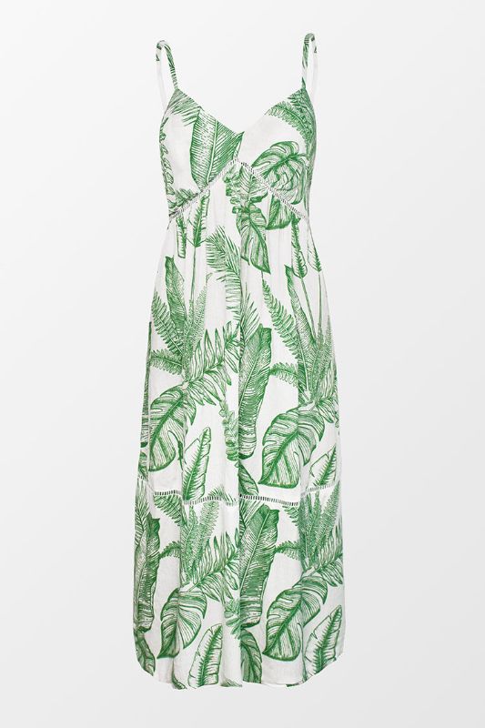 Photo 1 of Womens (S) Evelyn Leafy V-Neck Cutout Slip Dress
