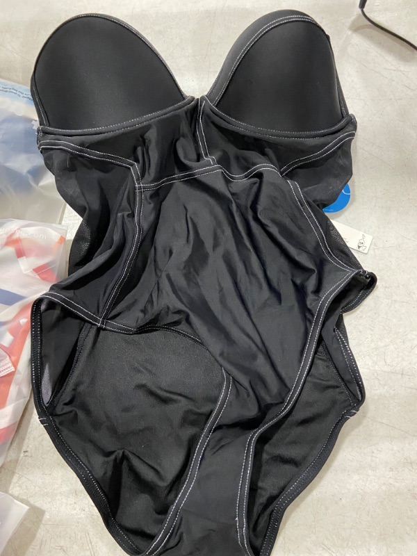 Photo 1 of Womens (1X) Black Sports One Piece Bikini