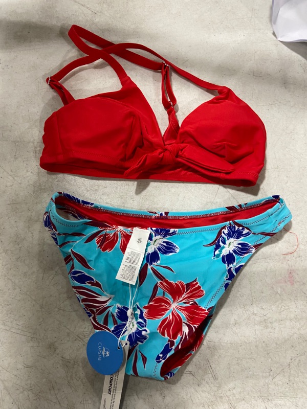 Photo 2 of Womens (S) Red And Floral Print Low Rise Bikini
