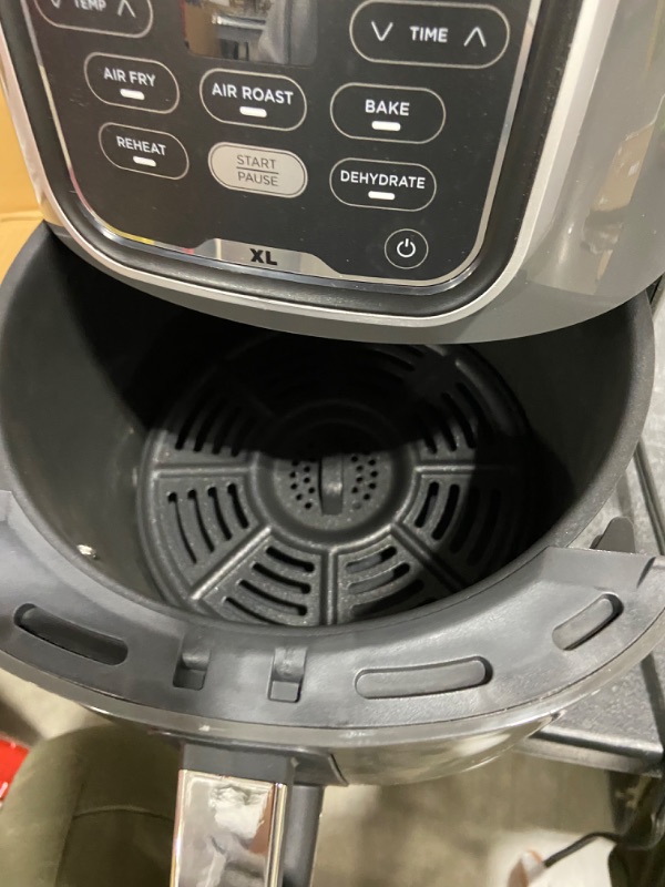 Photo 3 of Ninja AF150AMZ Air Fryer XL that Air Fry's, Air Roast's , Bakes, Reheats, Dehydrates with 5.5 Quart Capacity, and a high gloss finish, grey