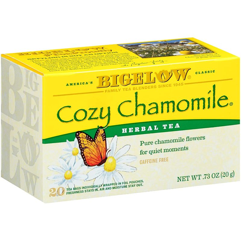 Photo 1 of Bigelow Cozy Chamomile Herbal Tea Bags, 20 Count Box (Pack of 6) Caffeine Free Herbal Tea, 120 Tea Bags Total ( Best By 05/23 )
