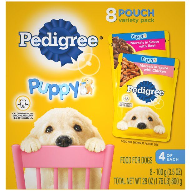 Photo 1 of 2 BOXES -(8 Pack) PEDIGREE CHOICE CUTS Puppy Morsels in Sauce Wet Dog Food Variety Pack With Chicken and With Beef, 3.5 oz. Pouches ( BEST BY 09/ 22 )
