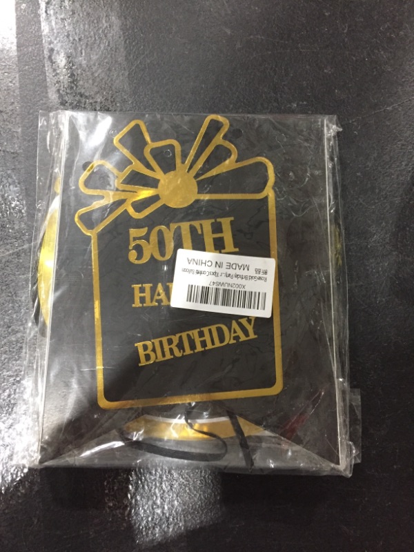 Photo 1 of Birthday Decorations 50th Birthday Gifts for Women & Men & Girl & Boy, Happy Gold Birthday Banner Balloons Hanging Swirls for Happy Birthday Decorations, Baby Shower, Wedding, Party Decorations
