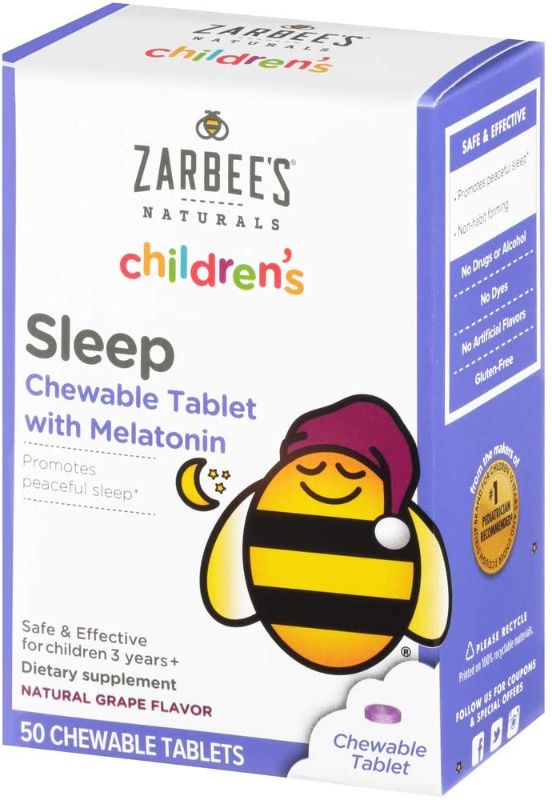 Photo 1 of 2 pack- Zarbee's Naturals Children's Sleep with Melatonin Supplement, Natural Grape Flavor, 50 Chewable Tablets ( BEST BY 09/23 )
