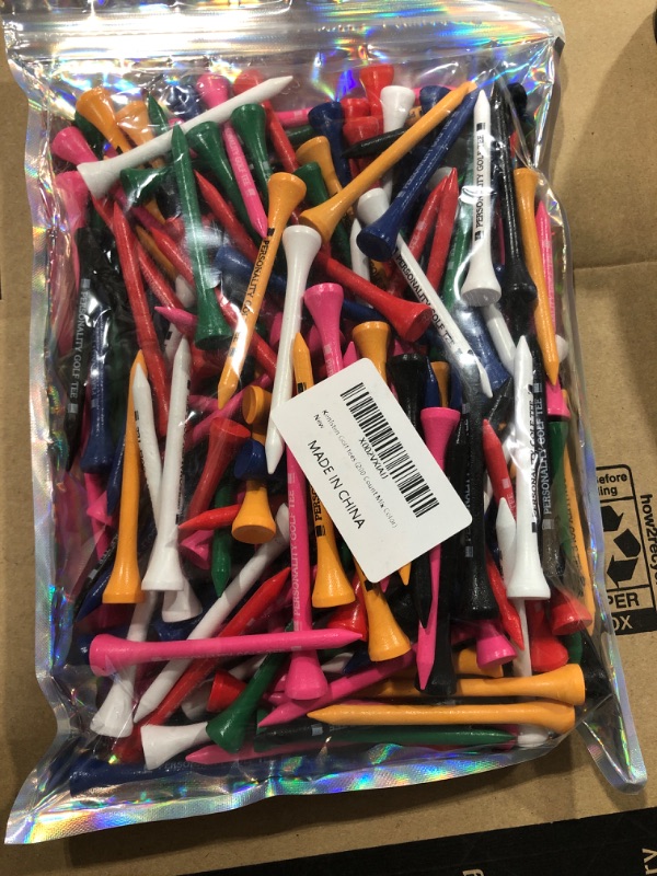 Photo 2 of  200 Pack Wood Golf Tees, Bulk Color Golf Tees, Durable Tees
