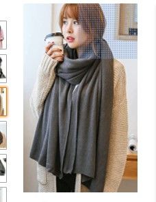 Photo 1 of Wander Agio Womens Warm Winter Infinity Scarves Set Blanket Scarf Pure Color- Gray
