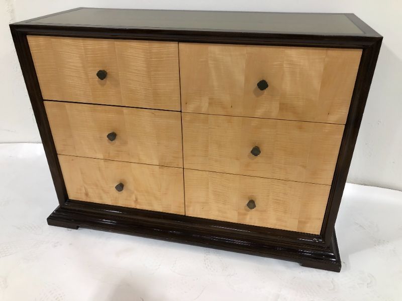 Photo 2 of 6 DRAWER ESPRESSO DRESSER WITH BAR REFLECTIVE GOLD TOP 48L X 19W X 36H INCHES