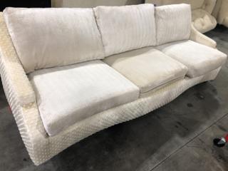 Photo 2 of WHITE 3 SEAT COUCH APPROX. 33L X 95W X 29H INCHES