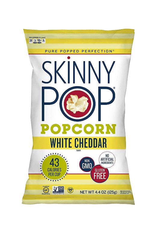 Photo 1 of (4 pack) SkinnyPop White Cheddar Popped Popcorn, 4.4oz Grocery Sized Bag

