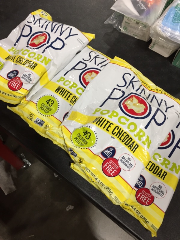 Photo 2 of (4 pack) SkinnyPop White Cheddar Popped Popcorn, 4.4oz Grocery Sized Bag
