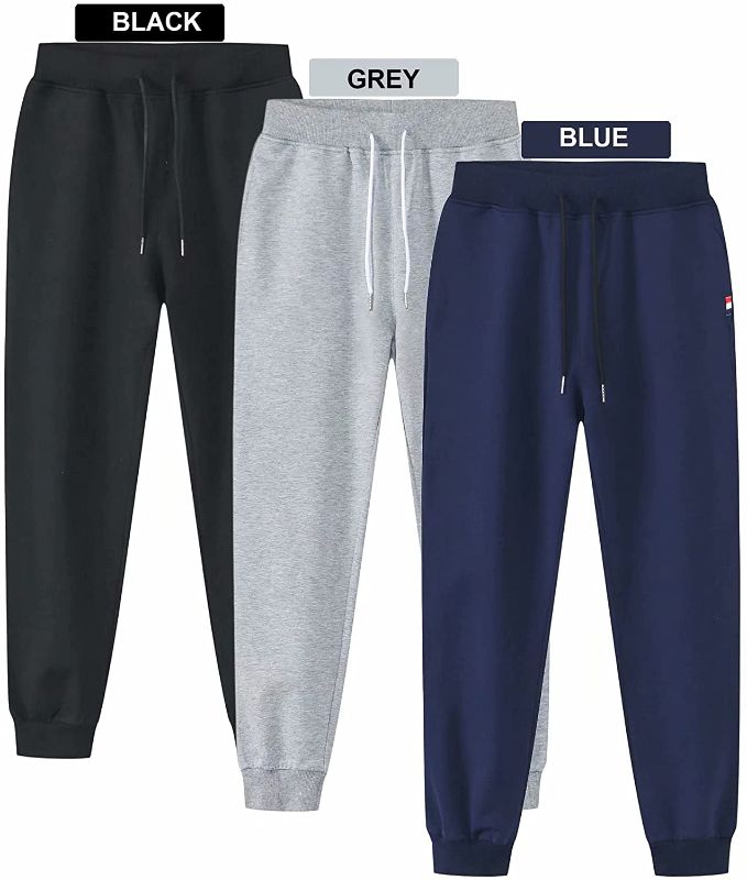 Photo 1 of TELALEO Boys Sweatpants Active Joggers Athletic Pant with Pockets Soft Cotton French Terry Little Big Kids (L)
