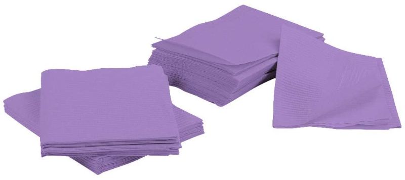 Photo 1 of 3 Ply 13 x 18 Lavender Piercing Disposable Waterproof Patient Dental Bibs, 125 Pack
