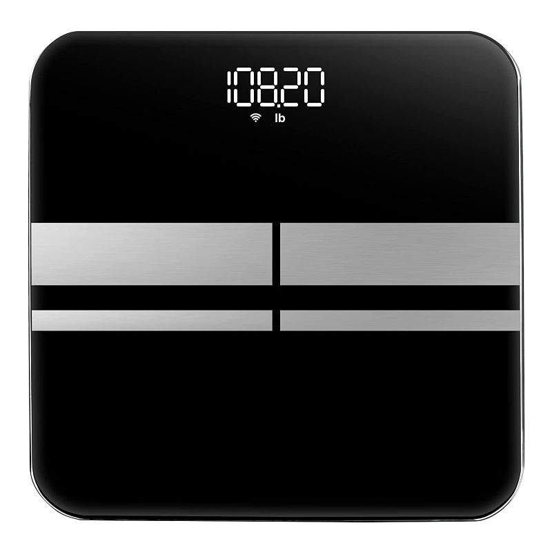 Photo 1 of Body Composition Scale, Smart Digital Bathroom Weight Scale, Body Analyzer with Smartphone App, 400 pounds /180kg (Color: Black)
