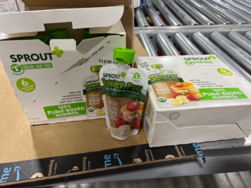 Photo 2 of 2 boxes of Sprout Organic Baby Food, Stage 4 Toddler Pouches, Strawberry Banana & Butternut Squash Power Pak, 4 Oz Purees (Pack of 6) BEST BY: 05/28/2022
