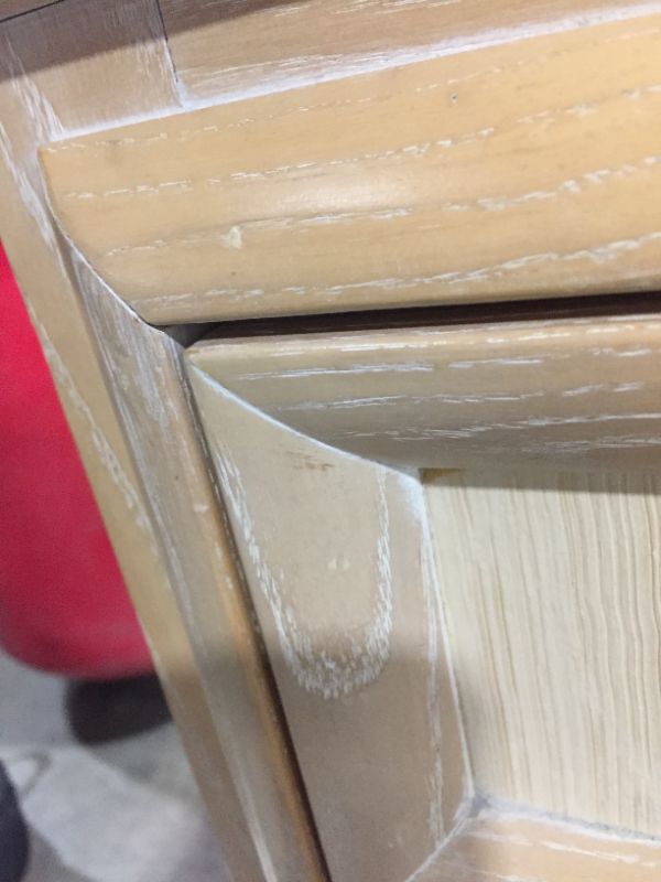 Photo 1 of 3 DRAWER NIGHT STAND WITH GLASS TOP APPROX. 22L X 30W X 29H INCHES