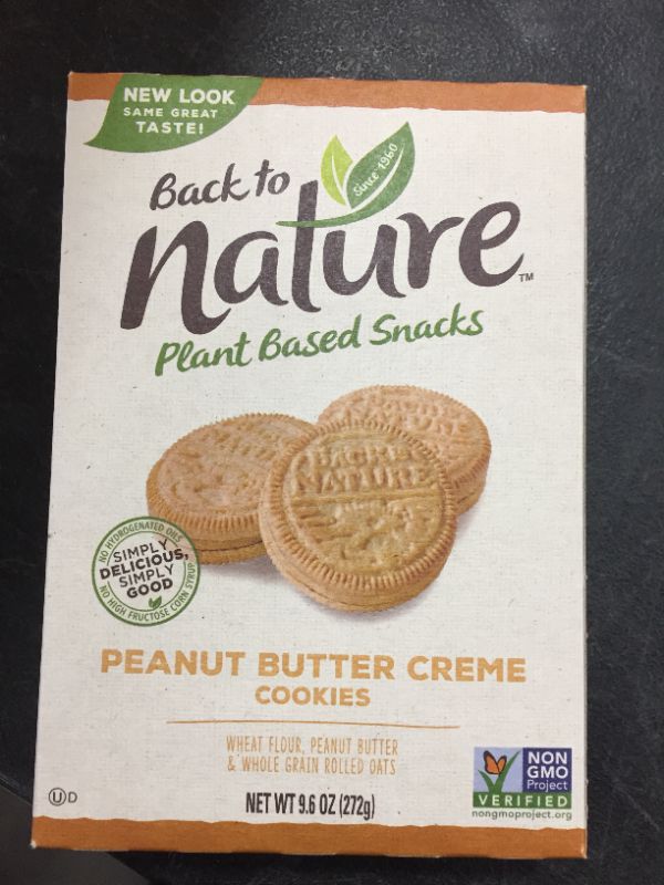 Photo 1 of Back to nature plant based snacks peanut butter crème cookies 