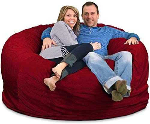 Photo 1 of ULTIMATE SACK Bean Bag Chairs in Multiple Sizes and Colors: Giant Foam-Filled Furniture - Machine Washable Covers, Double Stitched Seams, Durable Inner Liner. (6000, Burgundy Suede)
