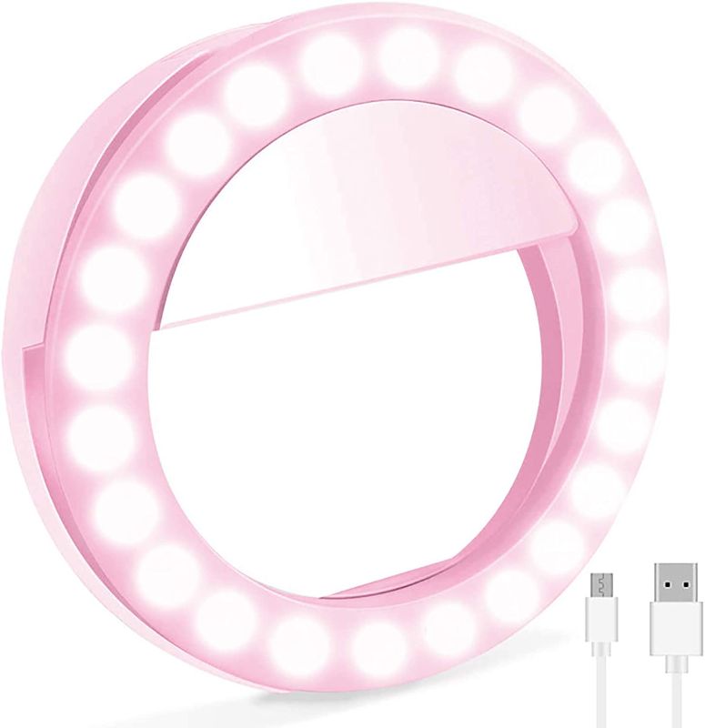 Photo 1 of UMsky Selfie Ring Light,Universal Phone Selfie Ring Light,Portable LED Selfie Light Ring Lights for Android/iPhone, LED Ring Light, Rechargeable Brightness Portable Selfie Light Ring (Pink)
