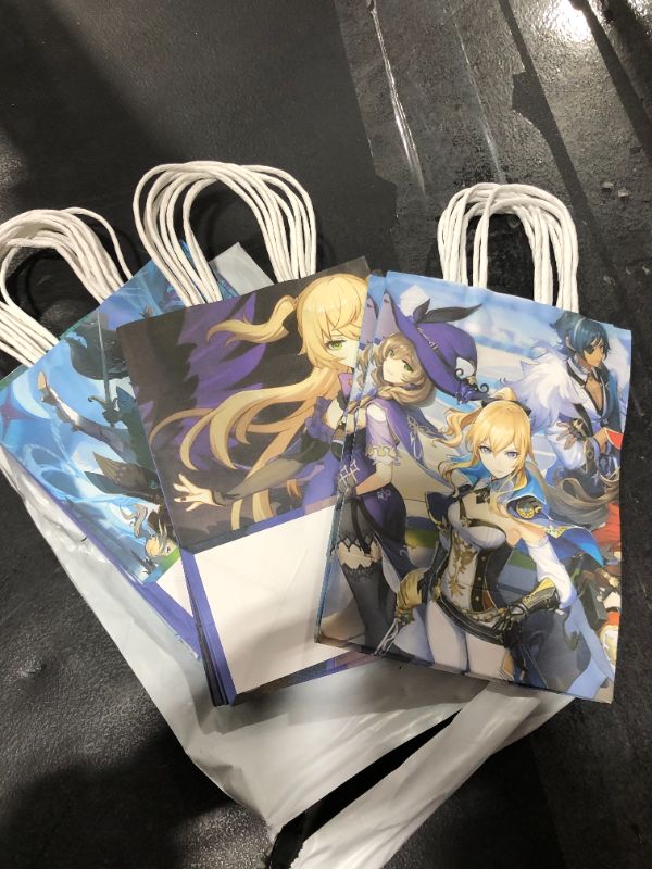 Photo 2 of 16 Packs Genshin Impact Party Favor Bags,Theme Party Birthday Gift Bag,Snack Candy Bag, Birthday Goodie Bags,Genshin Impact Party Supplies,Anime Games Merch Party Decorations for Kids Adults
