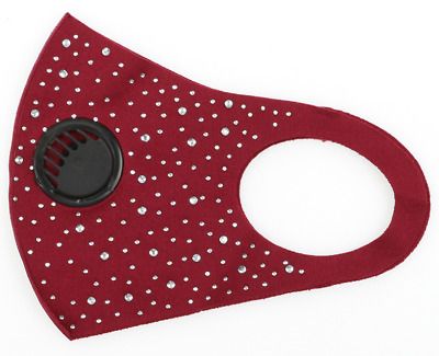 Photo 1 of 3 PACK OF BURGUNDY BEDAZZLED FACE MASK (UNIVERSAL) 