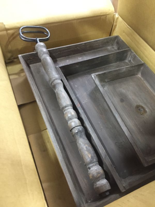 Photo 1 of 19 x 25 Decorative 3 Tire Tray Natural - 3R Studios