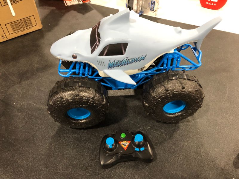 Photo 2 of Monster Jam Official Megalodon Storm All-Terrain Remote Control Monster Truck - 1:15 Scale