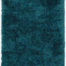 Photo 1 of Chie Glam Solid Ultra-Soft Teal Shag Rug 2FT 7 IN X 7FT 3IN 