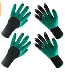 Photo 1 of 2 Pairs Gardening Gloves with Claws for Women & Men, Flexible Breathable Garden Work Gloves, Digging Planting Weeding Seeding Gloves

